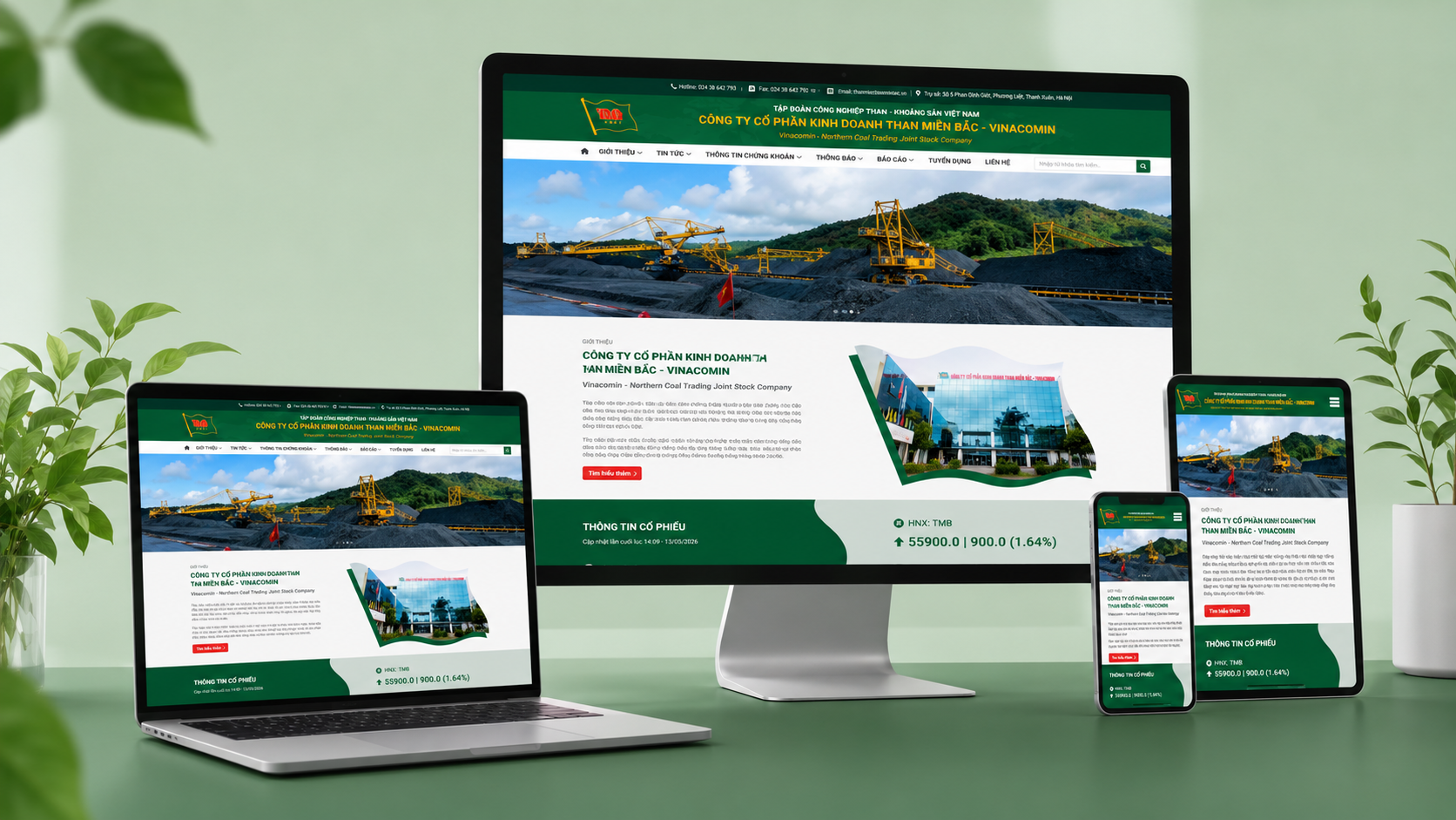 Nâng cấp website Công ty Cổ phần Kinh doanh than Miền Bắc - Vinacomin