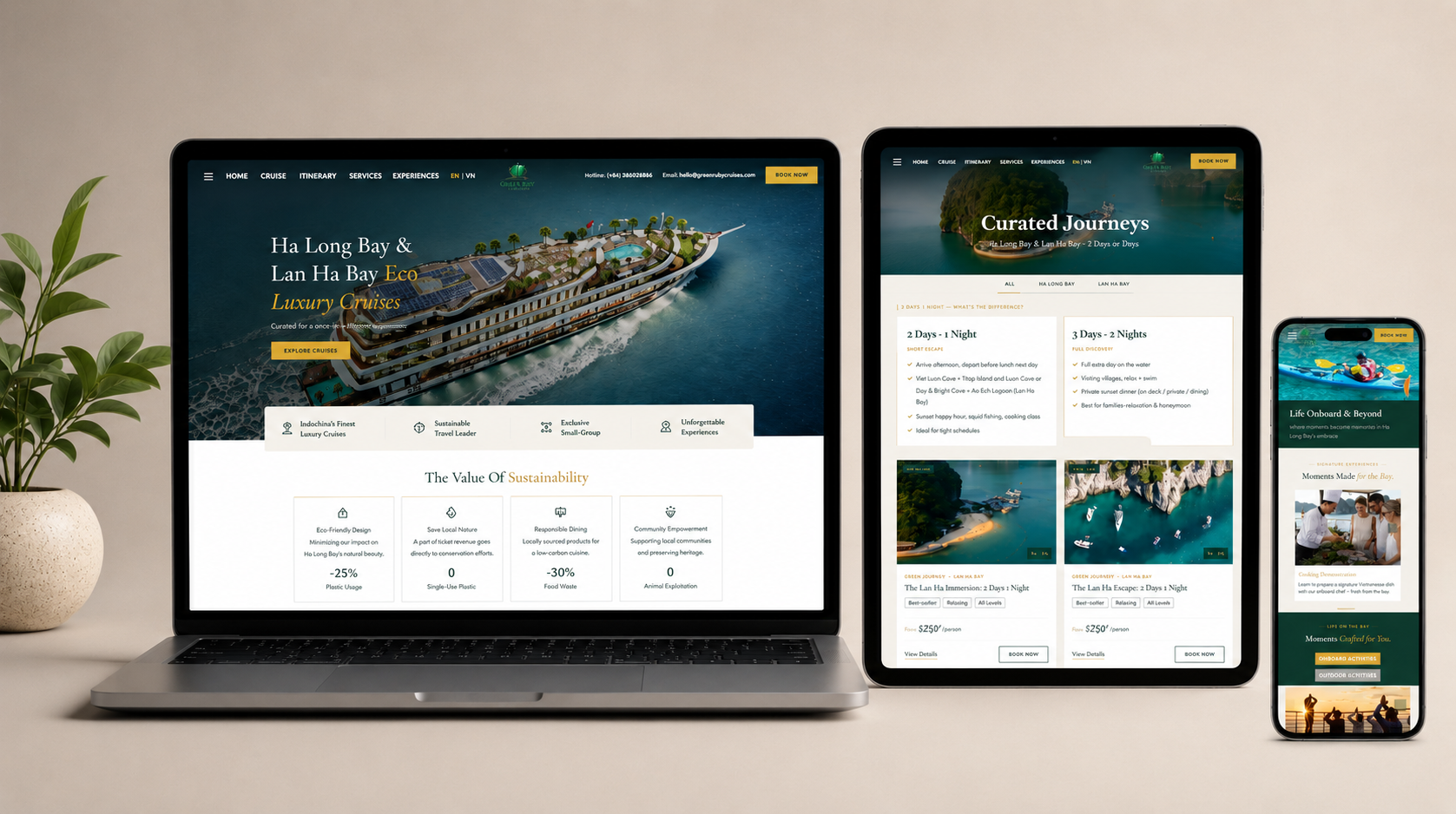 AMITECH đồng hành xây dựng Website GreenRubyCruises.com – Nâng Tầm Trải Nghiệm Du Thuyền Số