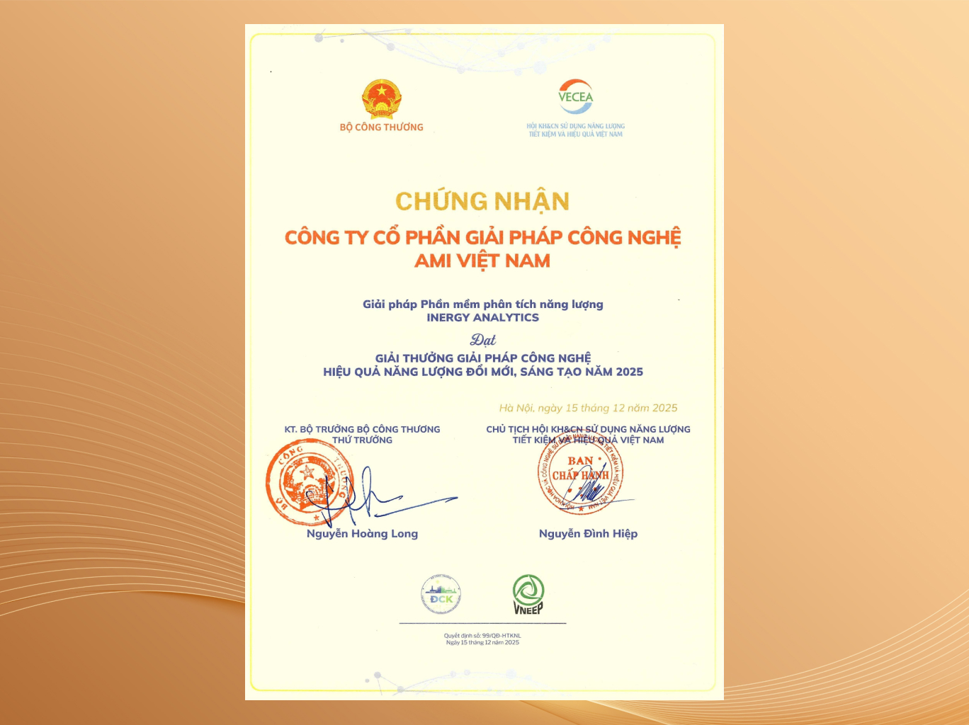 Giải thưởng GPCN HQNL đổi mới, sáng tạo năm 2025