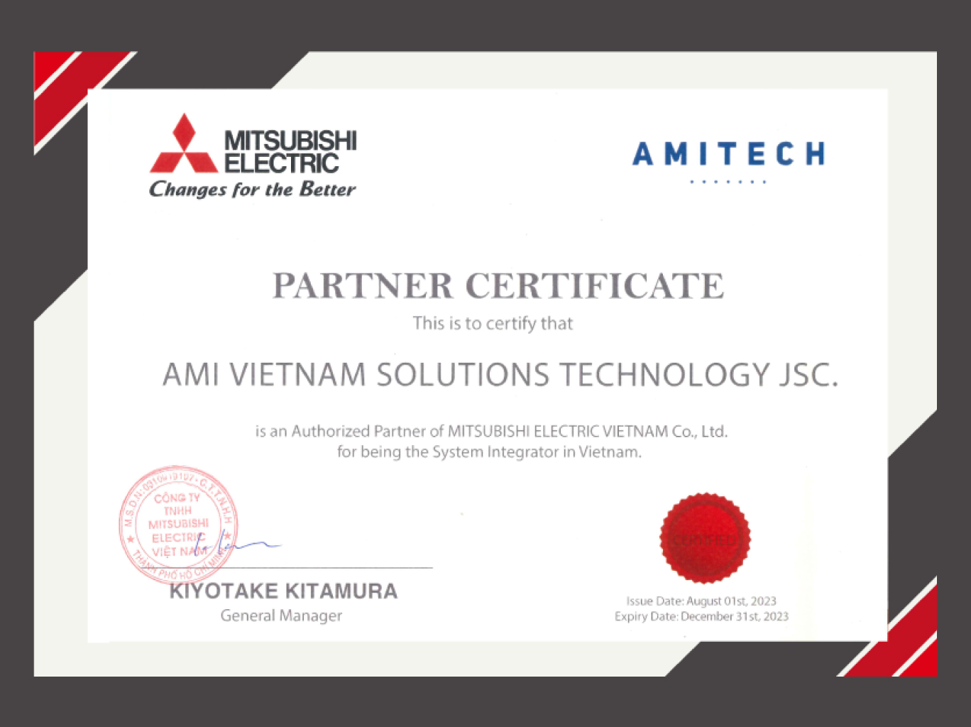 Chứng nhận đối tác chính thức của Mitsubishi